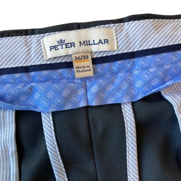 Peter Millar Flat Front Chino Trouser Pants Men's 36x30 Navy Blue EB50 - Picture 5 of 9
